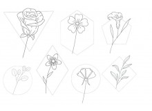 Stickserie - Geo Flowers